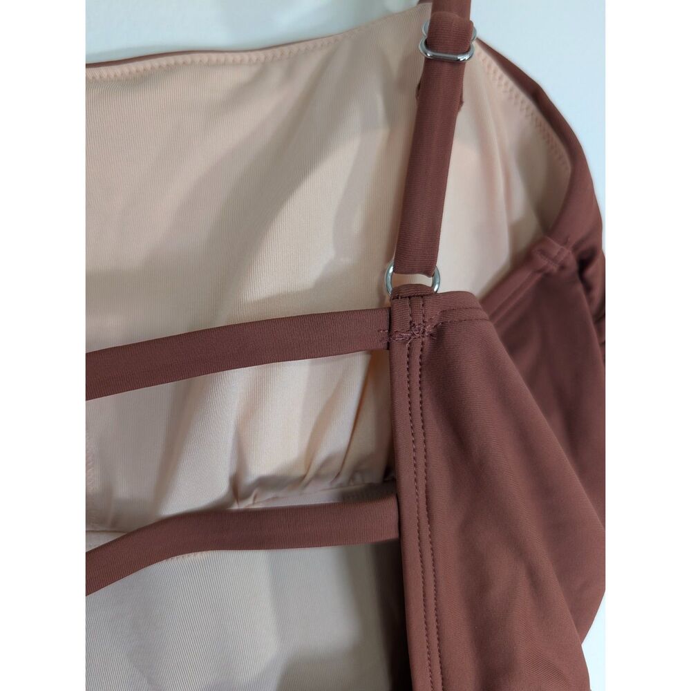 Cupshe NWT Blush Red Strappy Cutout One Piece Swimsuit Size M Tummy Control - Picture 4 of 10